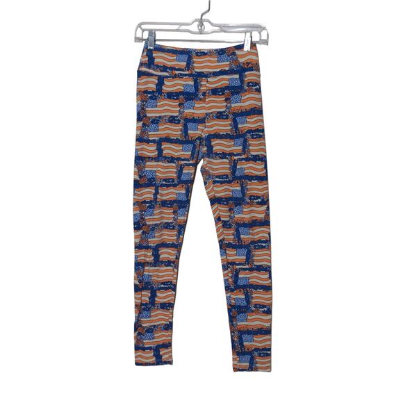 LuLaRoe Patriotic American Flag Print Leggings - One Size - Picture 2 of 9